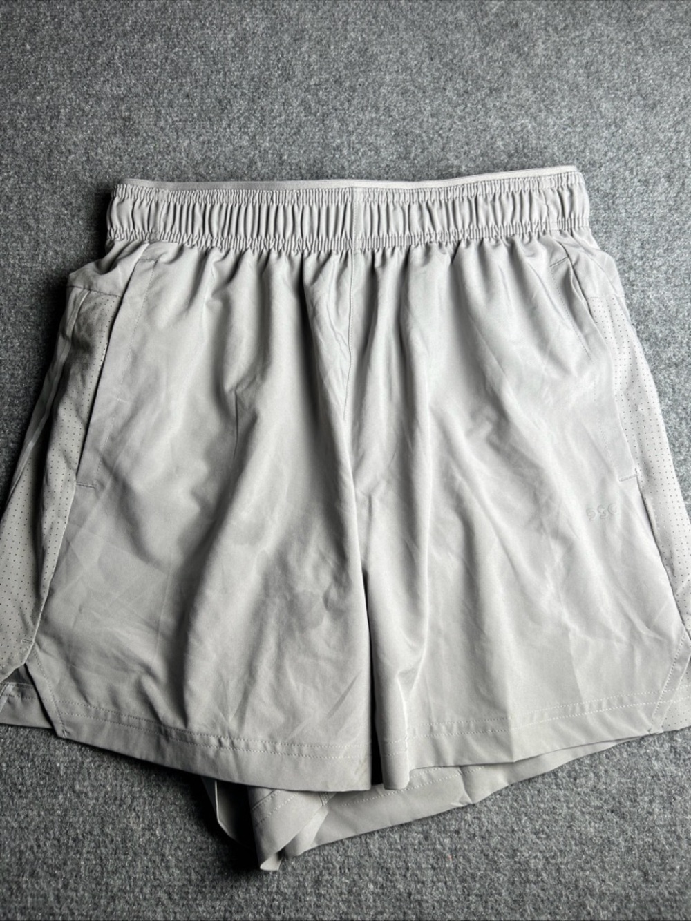 DSG Light Gray Men's Athletic Shorts - Elastic Waist Performance small new